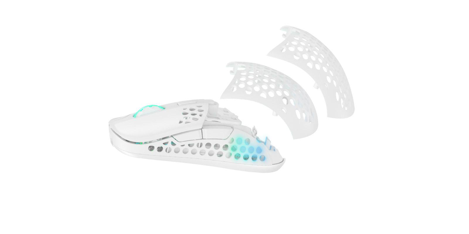 XTRFY CHERRY Gaming Maus, Weiß M42 kabellose RGB