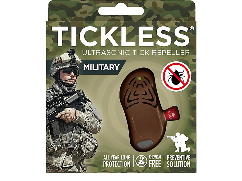 TICKLESS Military ultrahangos kullancsriasztó készülék rendvédelmi szervezetek számára, barna (PRO-107BR)