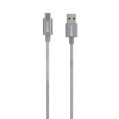 Ezüst USB-C-USB-A kábel.