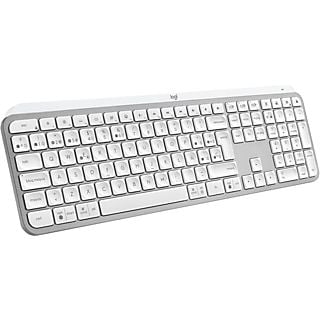 Teclado inalámbrico - Logitech MX Keys S, Bluetooth, USB, Teclas programables, Carga rápida, Retroiluminación, Multidispositivo, Windows/Mac, Blanco