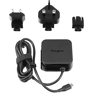 Cargador para portátil - Targus APA95EU, Universal, 45W, USB C, 3 clavijas, Negro