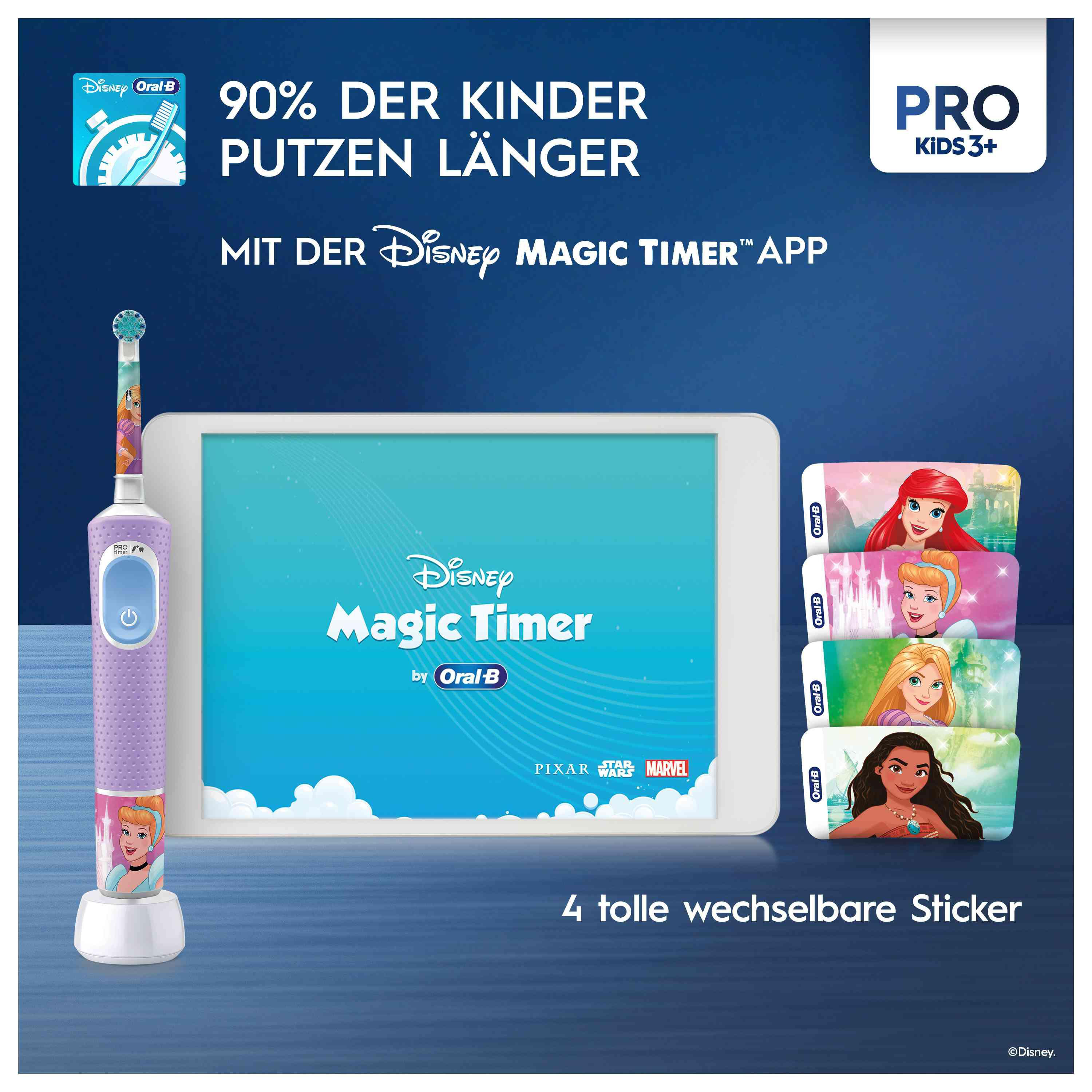 Elektrische Kinderzahnbürste 3+ Pro Kids ORAL-B Princess Lila