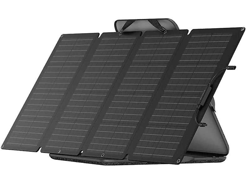Panel solar - EcoFlow 160W, Portátil, Plegable, Silicio monocristalino, 5 kg, Negro