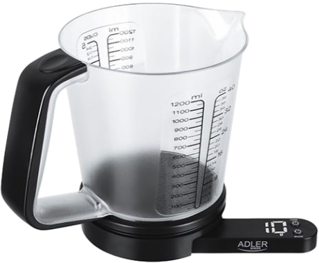 ADLER AD3178 Konyhamérleg mérőpohárral, fekete, 1200 ml
