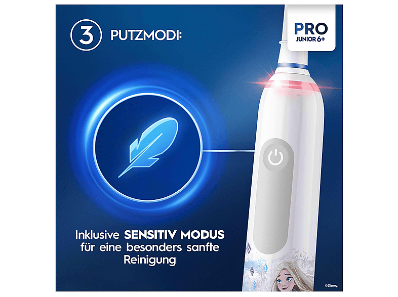 ORAL-B Pro Junior 6+ Frozen Elektrische Kinderzahnbürste Weiß, Reinigungstechnologie: Oszillierend / Rotierend (2D)