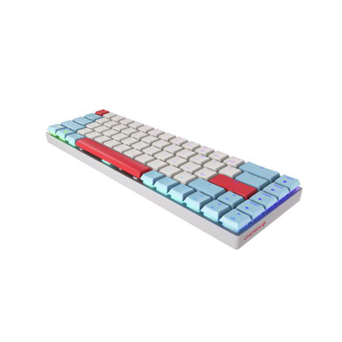 MX-LP CHERRY kabellos, Tastatur, Gaming Weiß/Hellblau/Rot 2.1 Cherry COMPACT, Profile, Low MX Mechanisch,