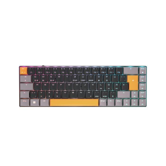 COMPACT, Mechanisch, Schwarz/Grau/Orange Low Cherry Tastatur, MX-LP 2.1 Profile, Gaming CHERRY kabellos, MX