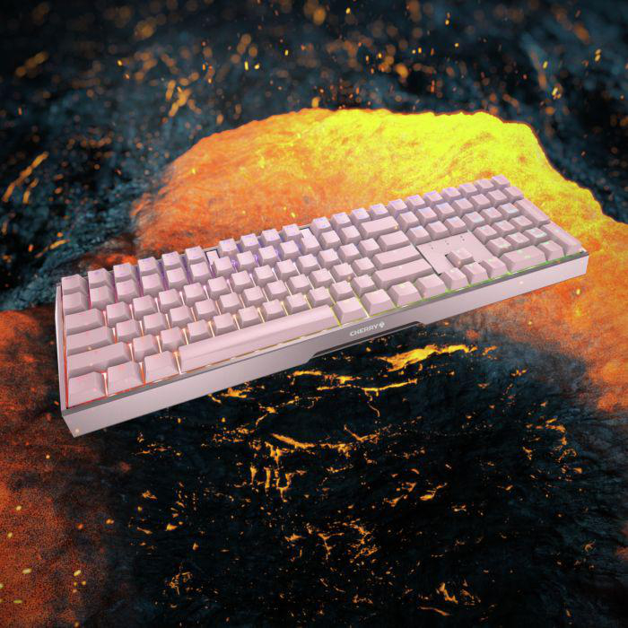 CHERRY MX 3.0S RGB, Gaming Tastatur, Mechanisch, Cherry MX Black, kabelgebunden, Rosa