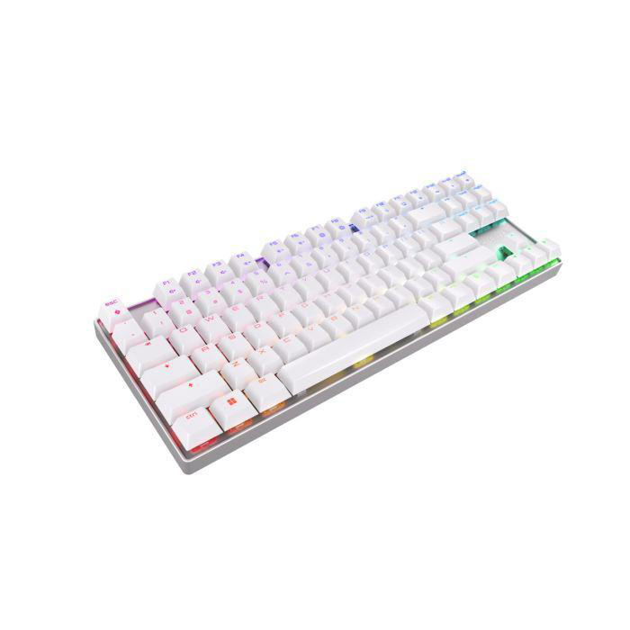 Cherry MX kabellos, Silber/Weiß Gaming TKL Tastatur, CHERRY Mechanisch, RGB, 8.2 Brown, MX
