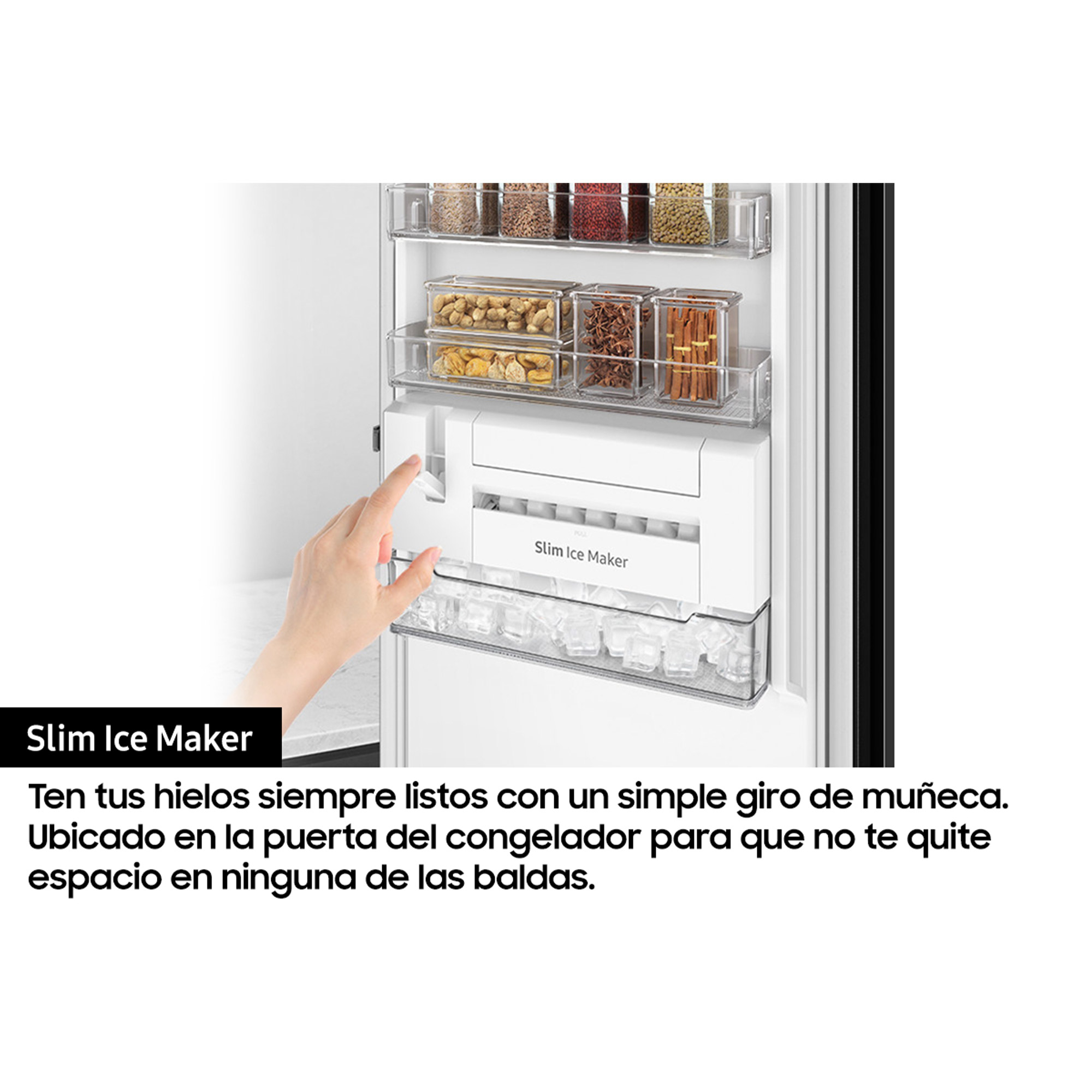 Congelador vertical - SAMSUNG BESPOKE RZ32A748522/EF, 323l, 185.3 cm, No Frost, Metal Cooling, Convertible, Negro