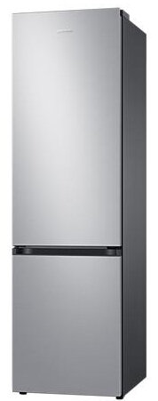 Lodówka ze stali nierdzewnej w dobrze oświetlonym pomieszczeniu.