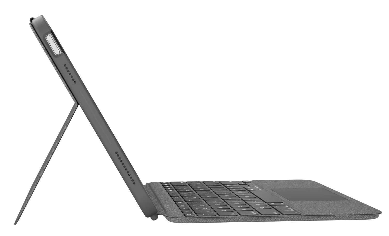 Sötétszürke tablettok tok billentyűzettel és kitámasztóval.