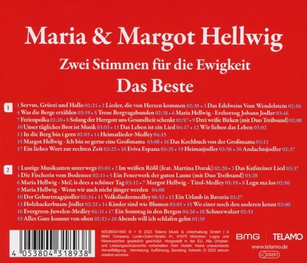 Albumcover mit deutschem Text und Titelliste von Maria & Margot Hellwig.
