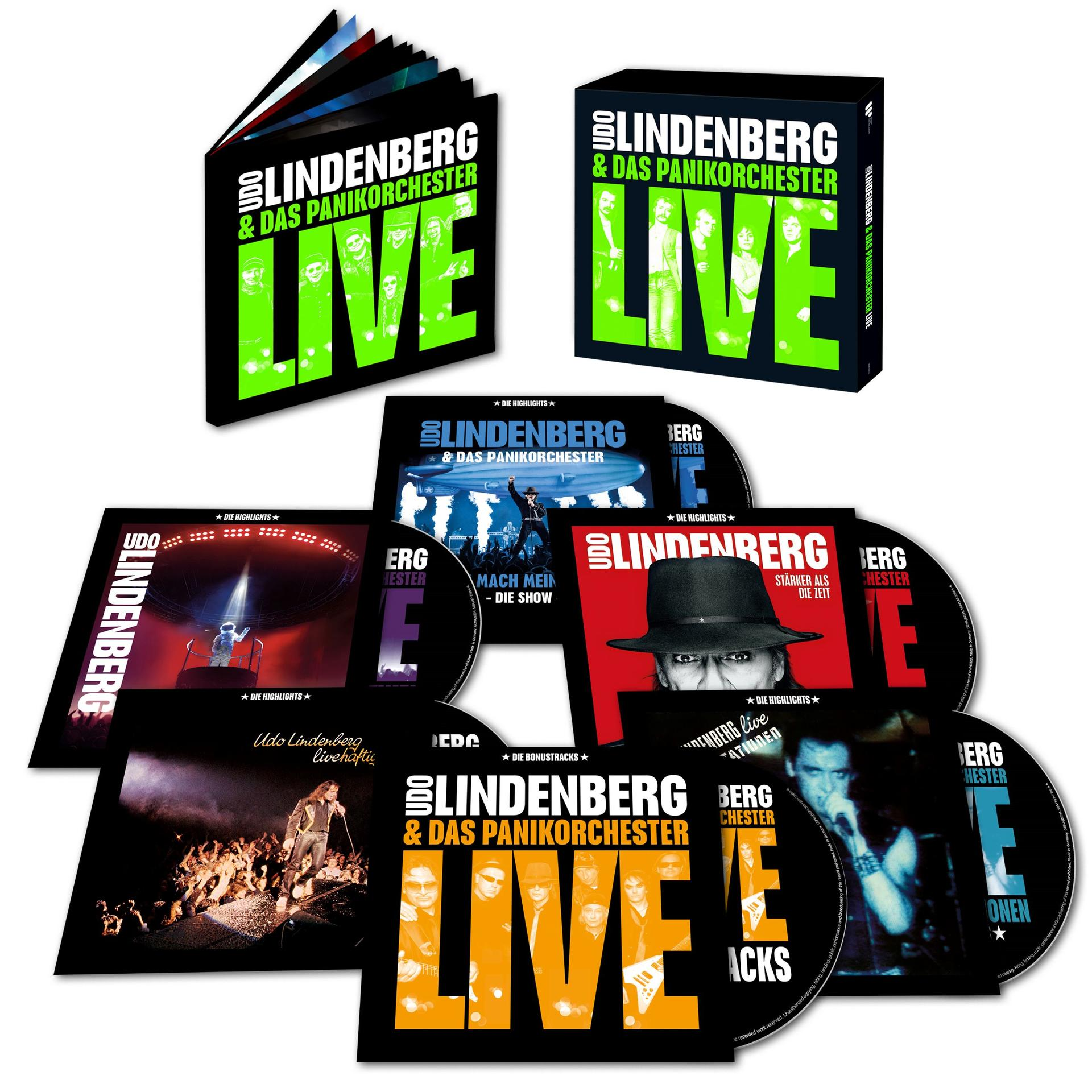 Eine Sammlung von Live-Alben und DVDs von Udo Lindenberg & Das Panik Orchester.