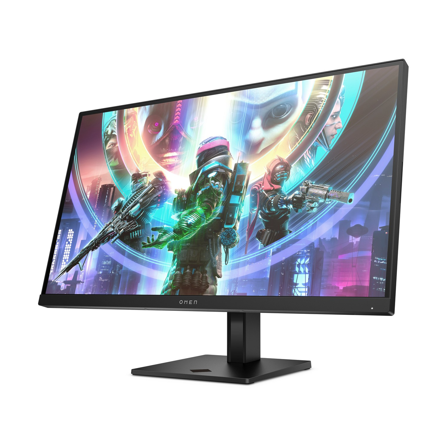 Curved gaming monitor with a game scene displayed.