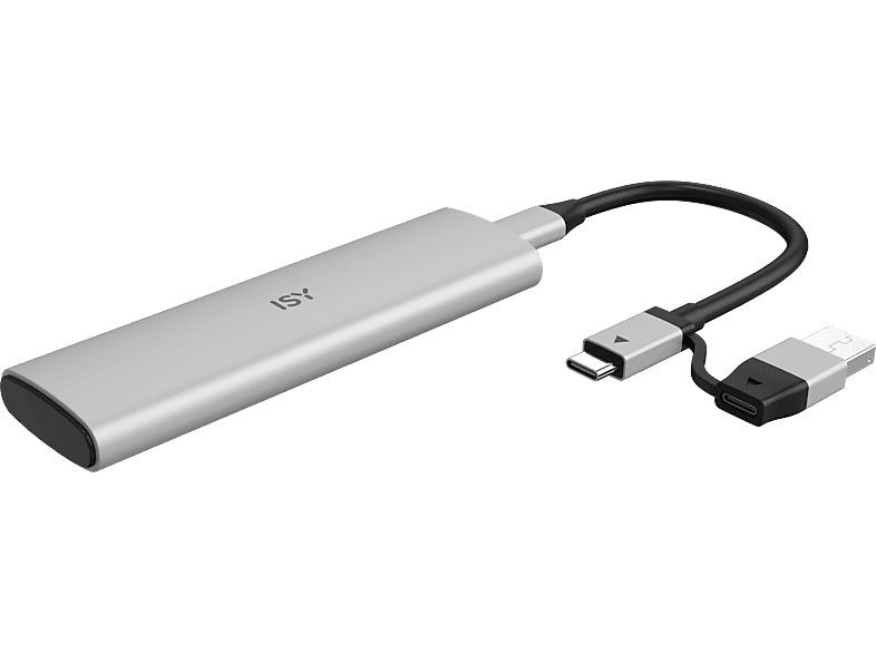 ISY ISE 1000-SV Festplattengehäuse, M.2 NVMe SSD, USB-C 3.1 Gen2, Aluminium, Silber — Foto 3 von 5
