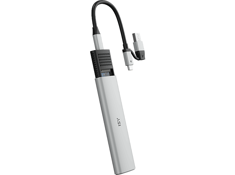ISY ISE 1000-SV Festplattengehäuse, M.2 NVMe SSD, USB-C 3.1 Gen2, Aluminium, Silber — Foto 5 von 5