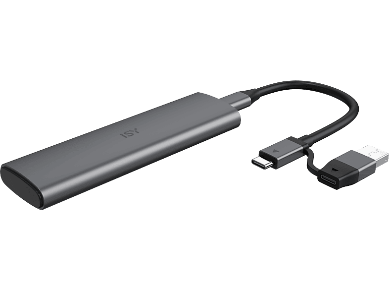 ISY ISE 1000-GY Festplattengehäuse, M.2 NVMe SSD, USB-C 3.1 Gen2, Aluminium, Grau — Foto 2 von 5