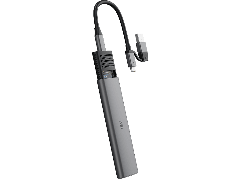 ISY ISE 1000-GY Festplattengehäuse, M.2 NVMe SSD, USB-C 3.1 Gen2, Aluminium, Grau — Foto 4 von 5
