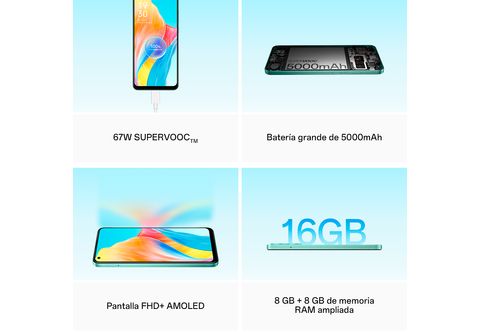 Móvil - A74 5G OPPO, Violeta, 128 GB, 6 GB, 6,5 , Qualcomm Snapdragon 480  5G (8 nm)