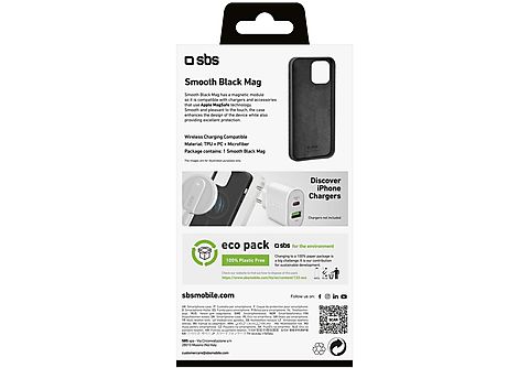 SBS MOBILE Smooth MagSafe Cover for iPhone 13/14, Black