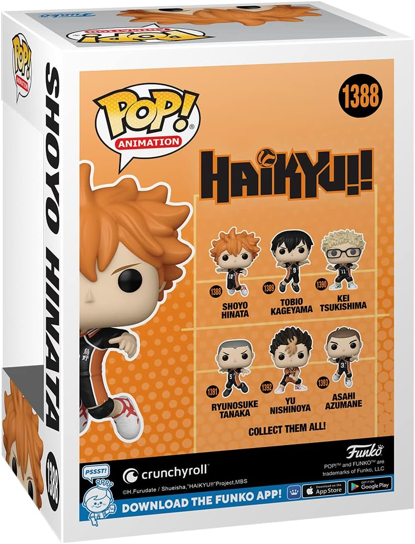 Caja Funko Pop!. Personaje anime, pelo naranja, uniforme negro. Texto y logo.