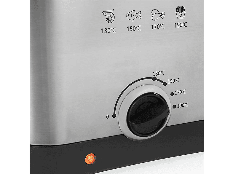 Princess 01.162655.01.001 Mini-Fritteuse (1,5 l, 1000 Watt, Silber) — Foto 2 von 4