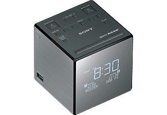 SONY XDR-C1DBP - Uhrenradio (DAB+, FM, Schwarz/Silber)