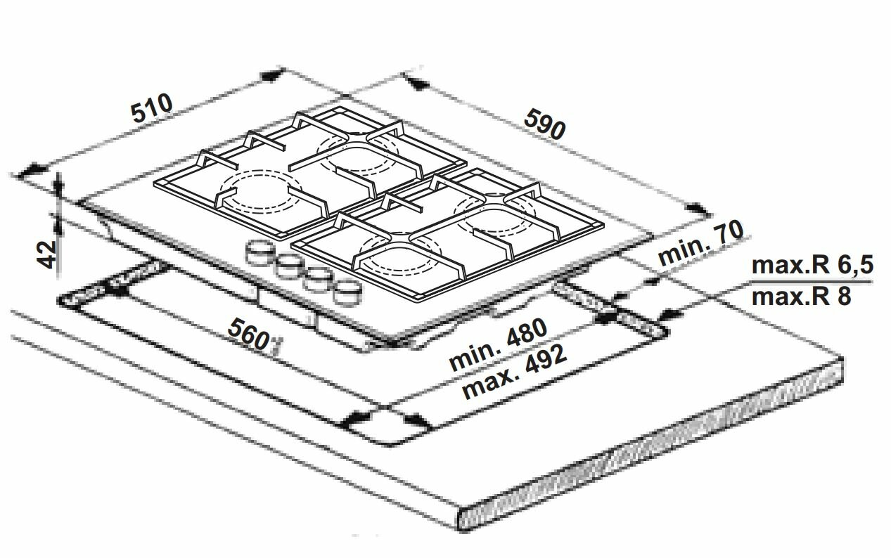 Płyta gazowa WHIRLPOOL AKT 6465/NB