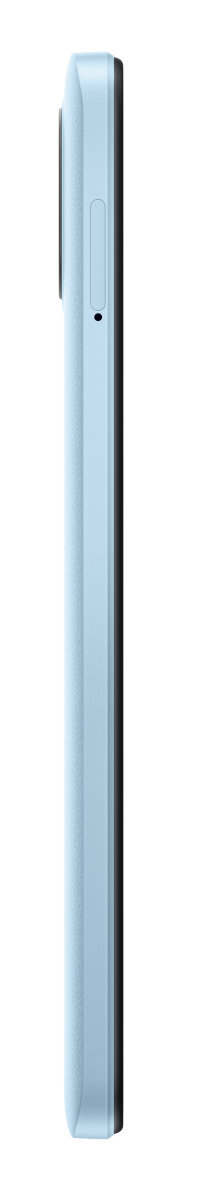 Widok z boku jasnoniebieskiego smartfona.