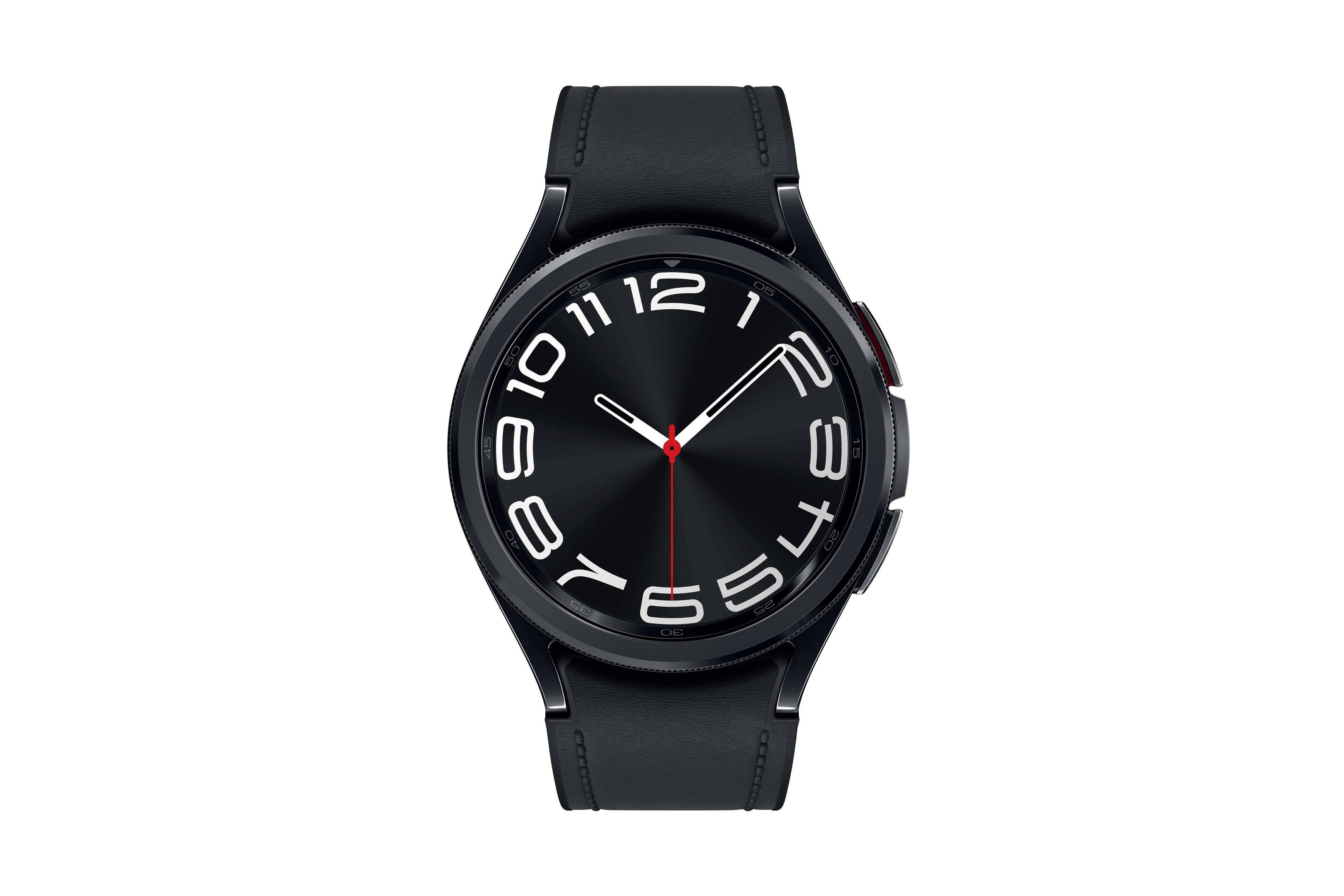 SAMSUNG Galaxy Watch6 LTE Kunstleder, Black S/M, Classic Smartwatch 43 mm