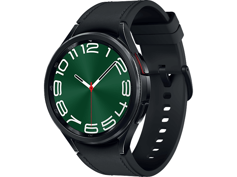 SAMSUNG Galaxy Watch6 Classic 47 mm Kunstleder, Smartwatch Black M/L