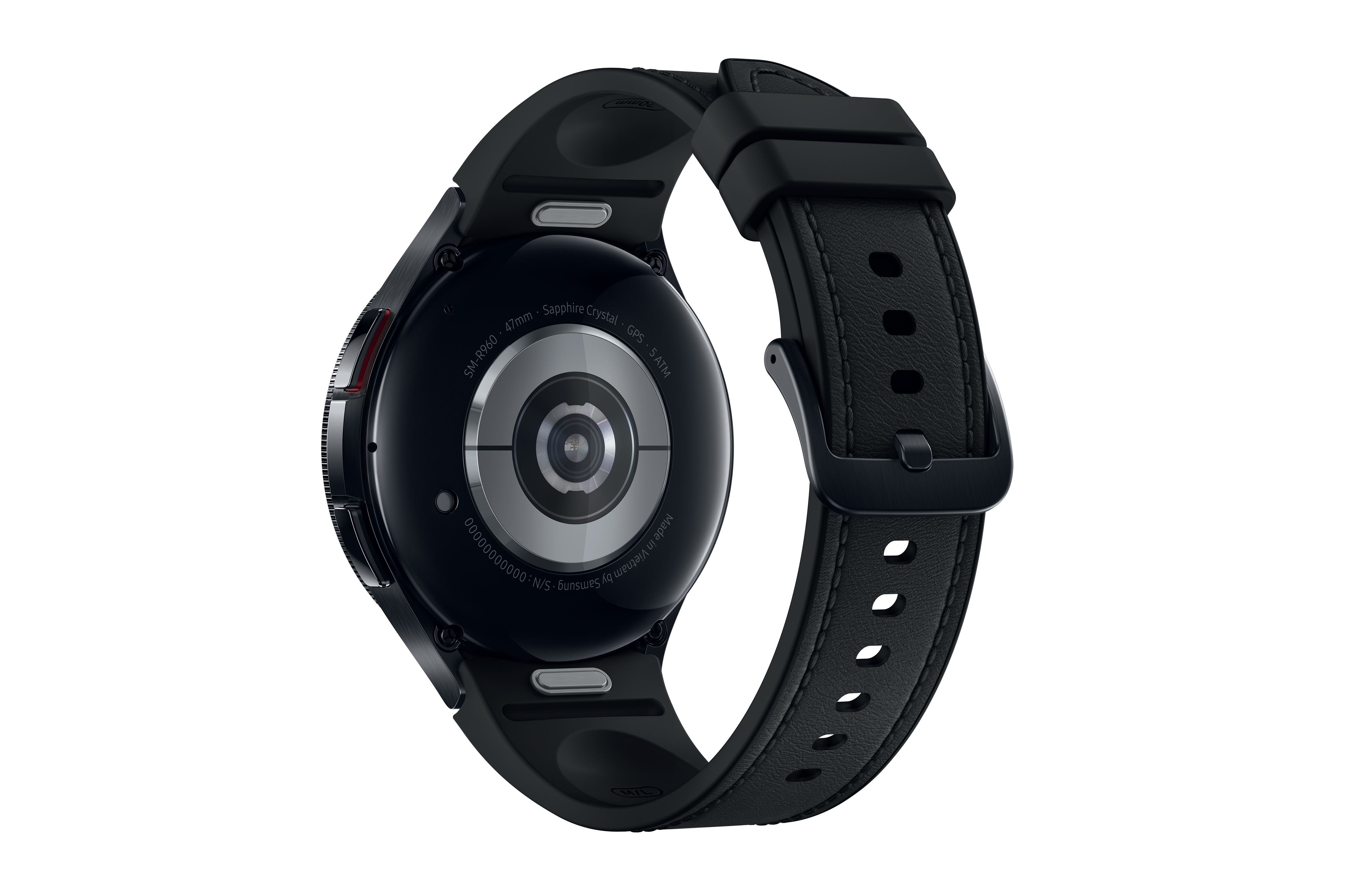 47 Black Smartwatch M/L, SAMSUNG Galaxy Classic Kunstleder, Watch6 mm
