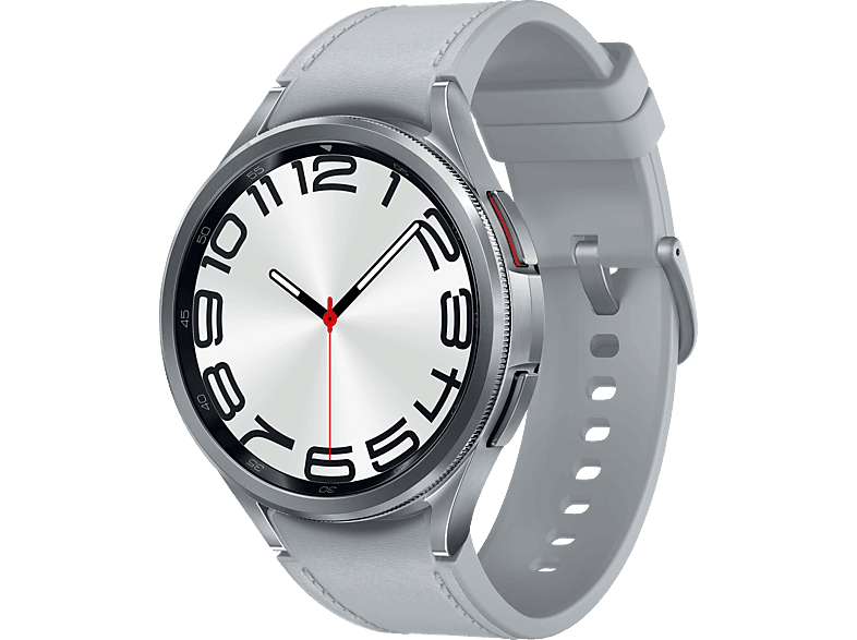SAMSUNG Galaxy Watch6 Classic M/L, Kunstleder, mm Smartwatch 47 Silver