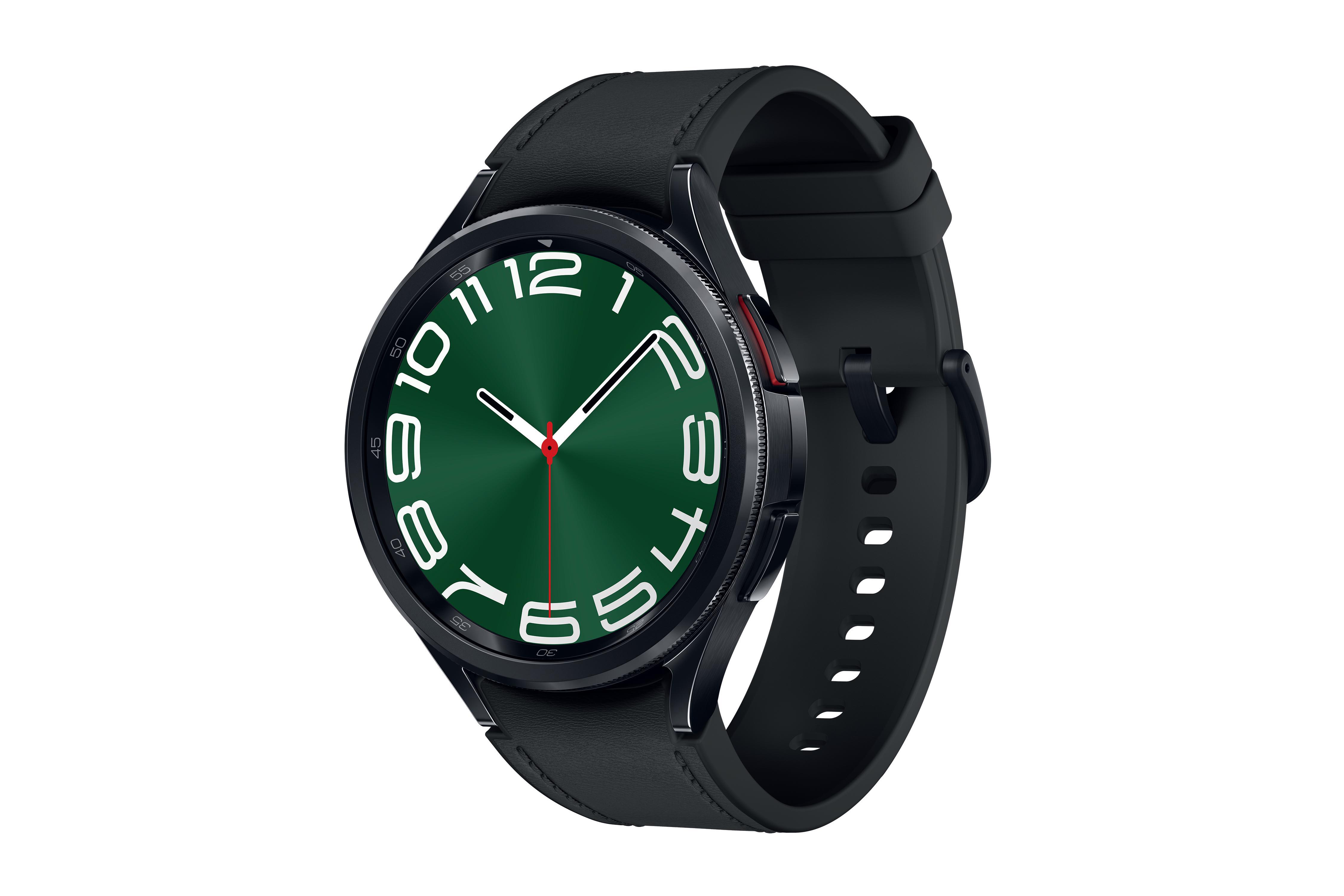 Watch6 Classic Galaxy SAMSUNG M/L, Smartwatch mm Kunstleder, Black 47 LTE