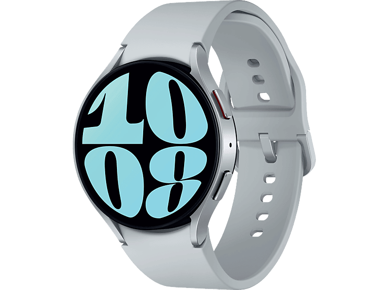 44 M/L, Silver Galaxy SAMSUNG Watch6 Fluorkautschuk, mm Smartwatch