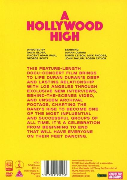 Gelbes DVD-Cover: Text in Pink, Filmtitel, Credits. Gelber Hintergrund.