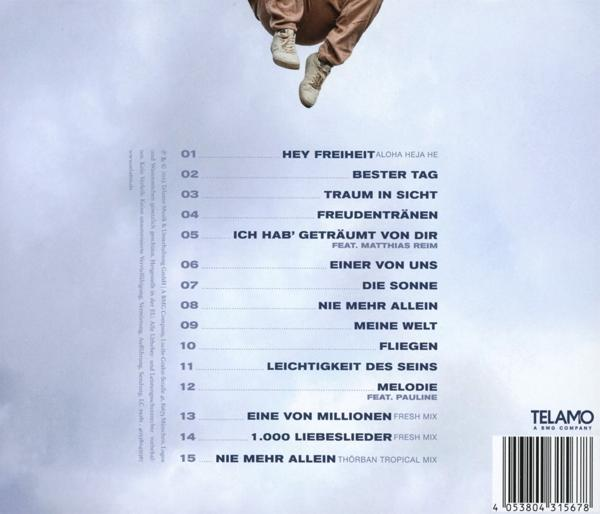 Die Rückseite einer Musik-CD mit Titelliste und Credits.