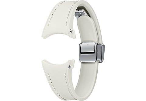 SAMSUNG D-Buckle Hybrid Eco-Leather Band (ET-SHR93) für Galaxy Watch 4/ Watch5-Serie/ Watch6-Serie, Cream (20 mm, S/M)
