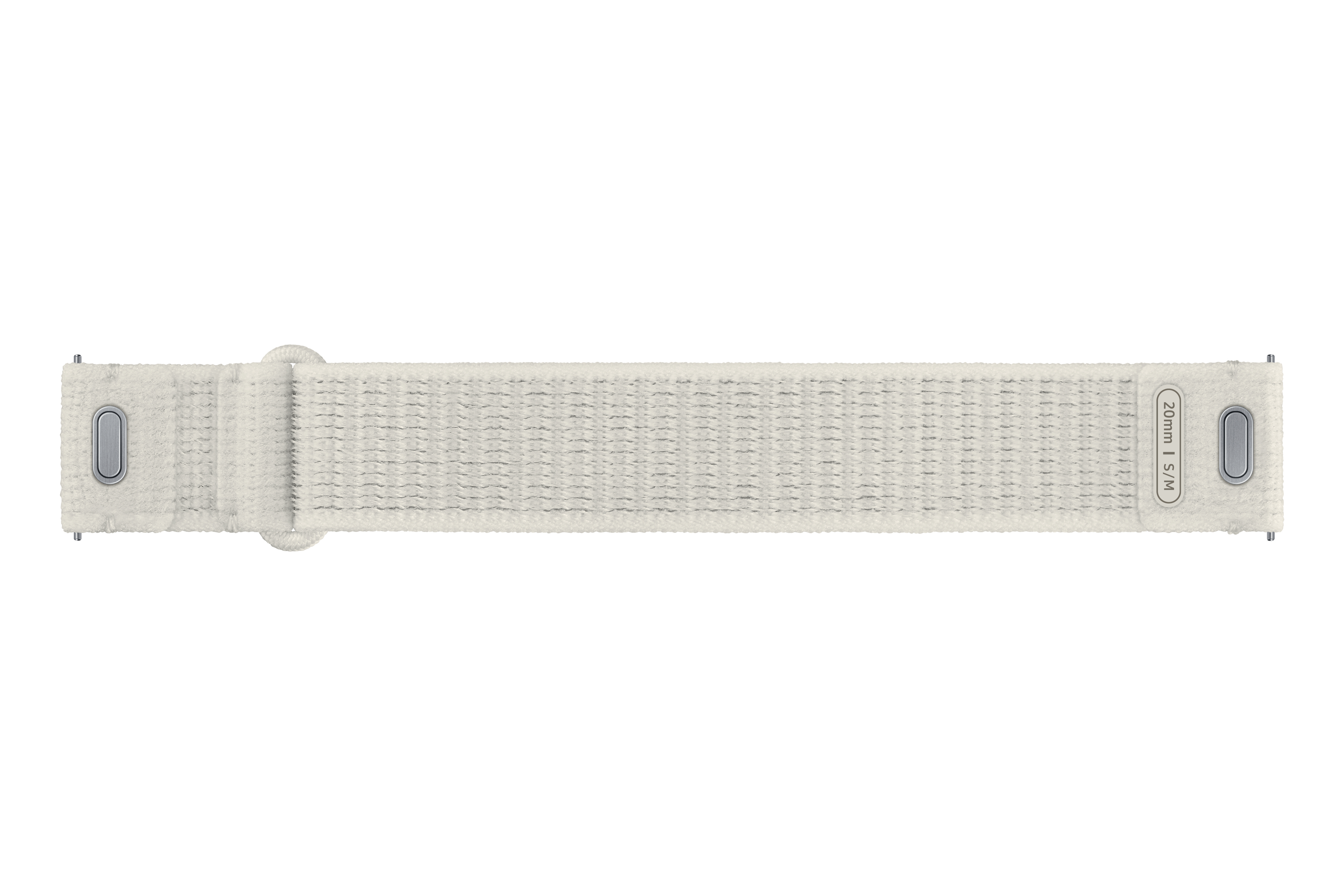 Hellfarbenes Uhrenarmband mit silbernen Verschlüssen, 20mm | S/M ist aufgedruckt.