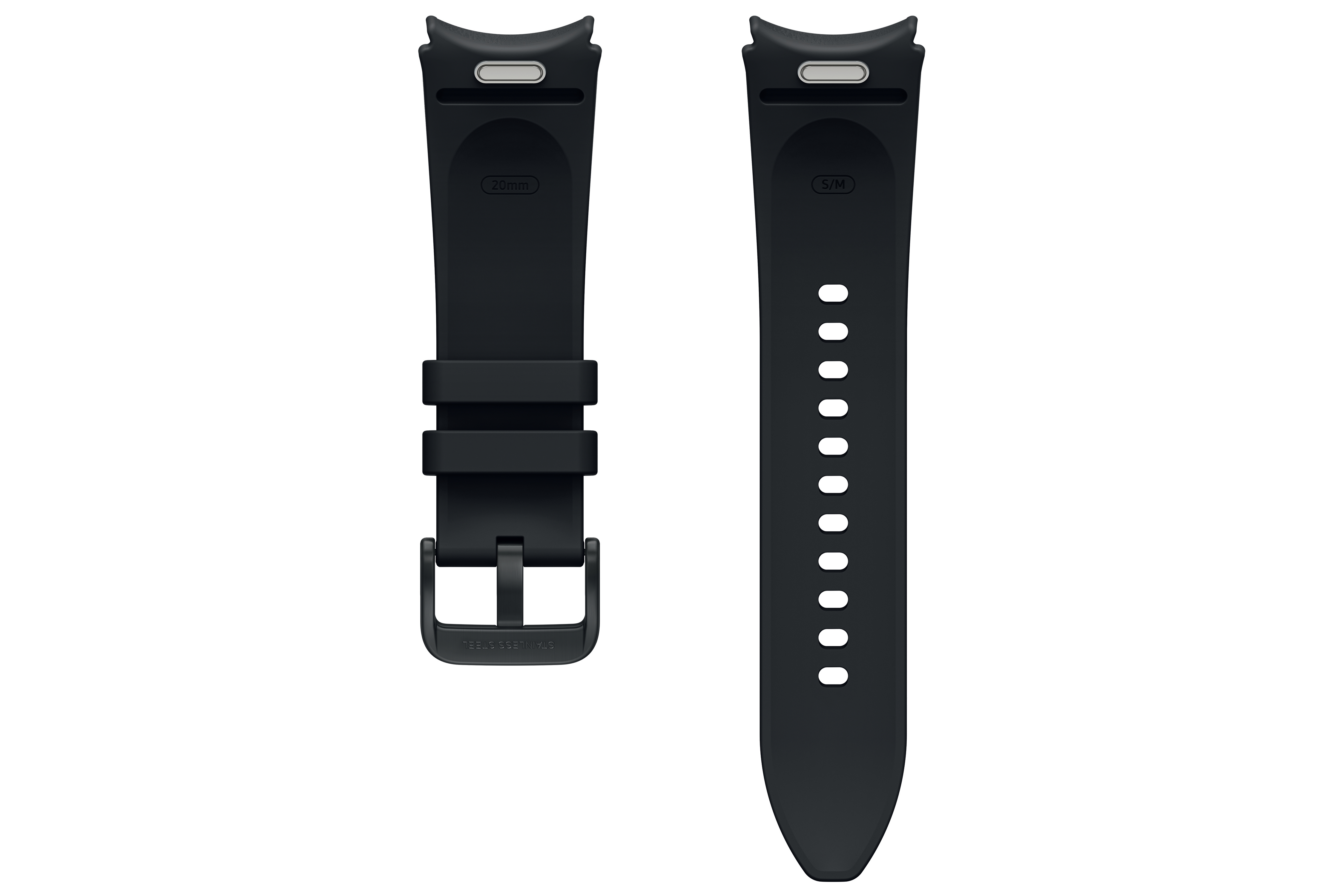 SAMSUNG Hybrid Eco-Leather Band (20 mm, S/M), Ersatzarmband, Black