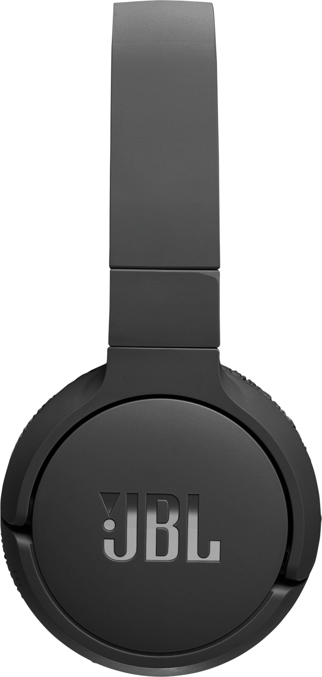 Schwarze JBL-Kopfhörer mit JBL-Logo auf den Ohrmuscheln.