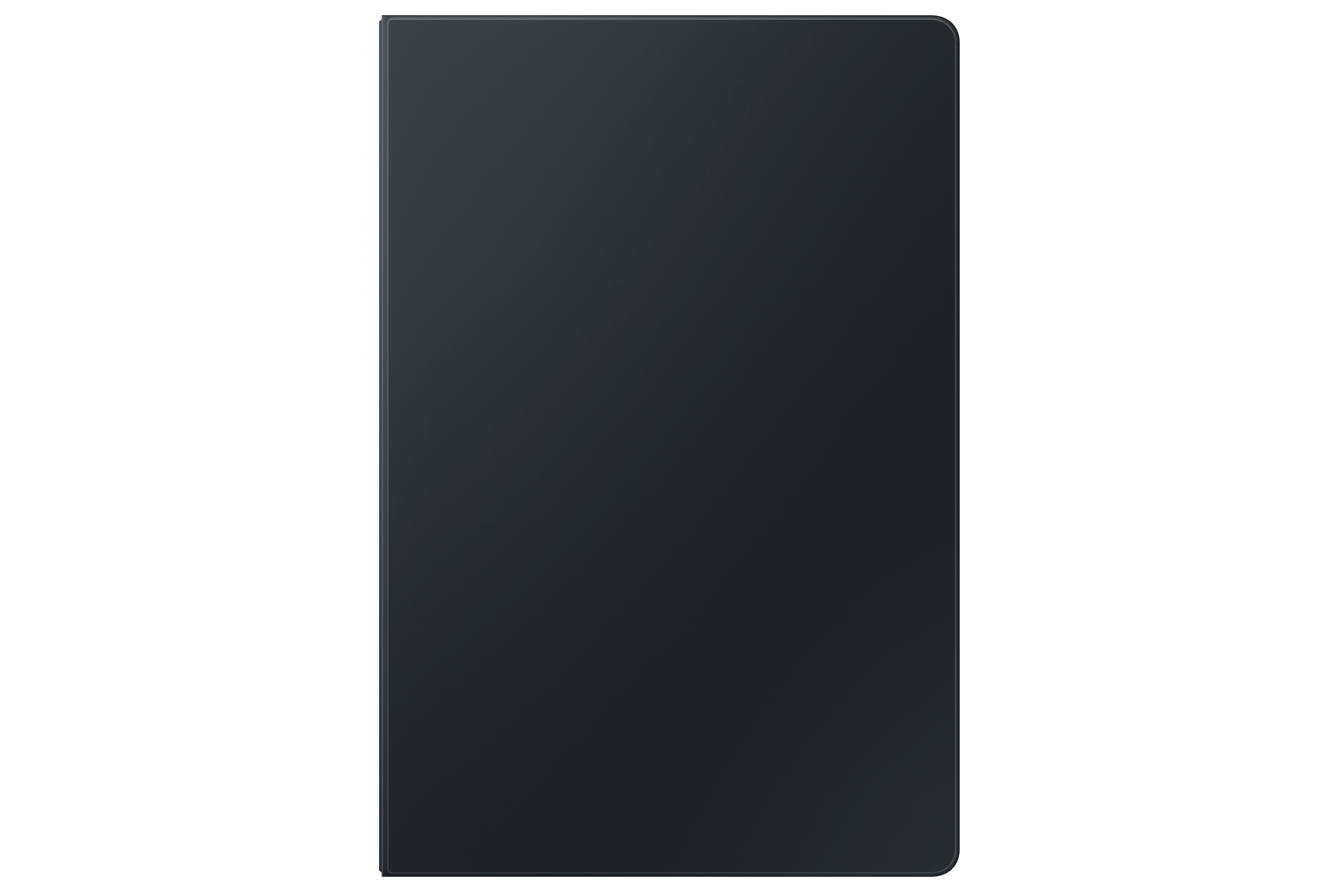 Eine schwarze Tablet-Hülle vor weißem Hintergrund.