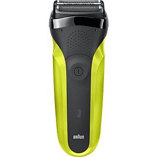 Afeitadora - Braun Series 3 300, Eléctrica para barba, 3 Láminas, Autonomía 45 min, Negro/Verde