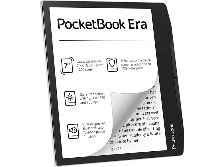 eReader POCKETBOOK Era 16GB Stardust Silver mit Charge Cover Blue Wave 16 GB eReader Stardust