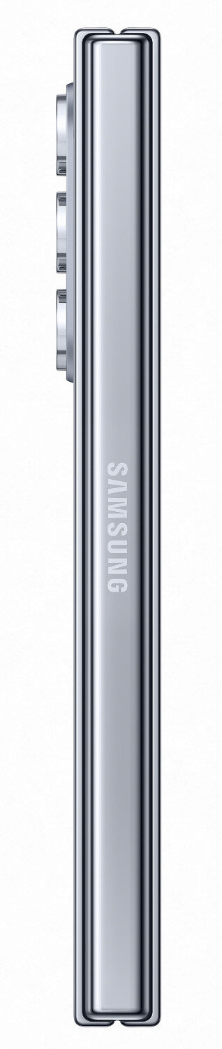 Widok z boku srebrnego smartfona, widoczne logo Samsung, z wieloma obiektywami aparatu.