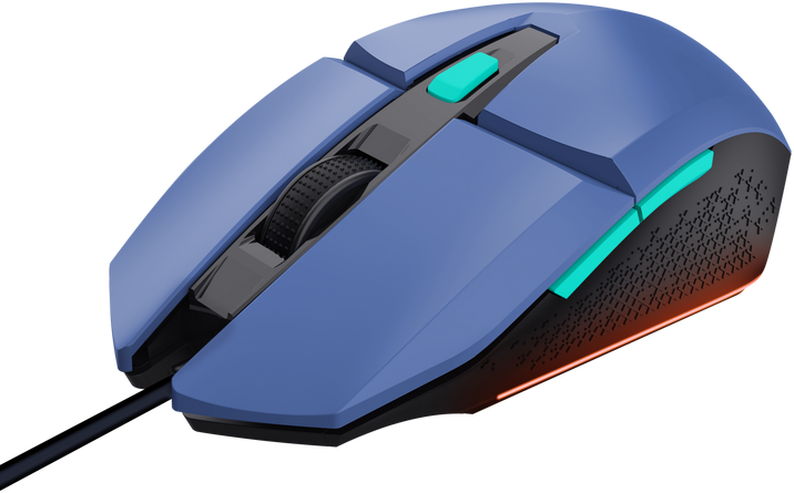 TRUST GXT 109 Felox vezetékes optikai egér, 6400dpi, 6 gomb, LED világítás, kék (25067)