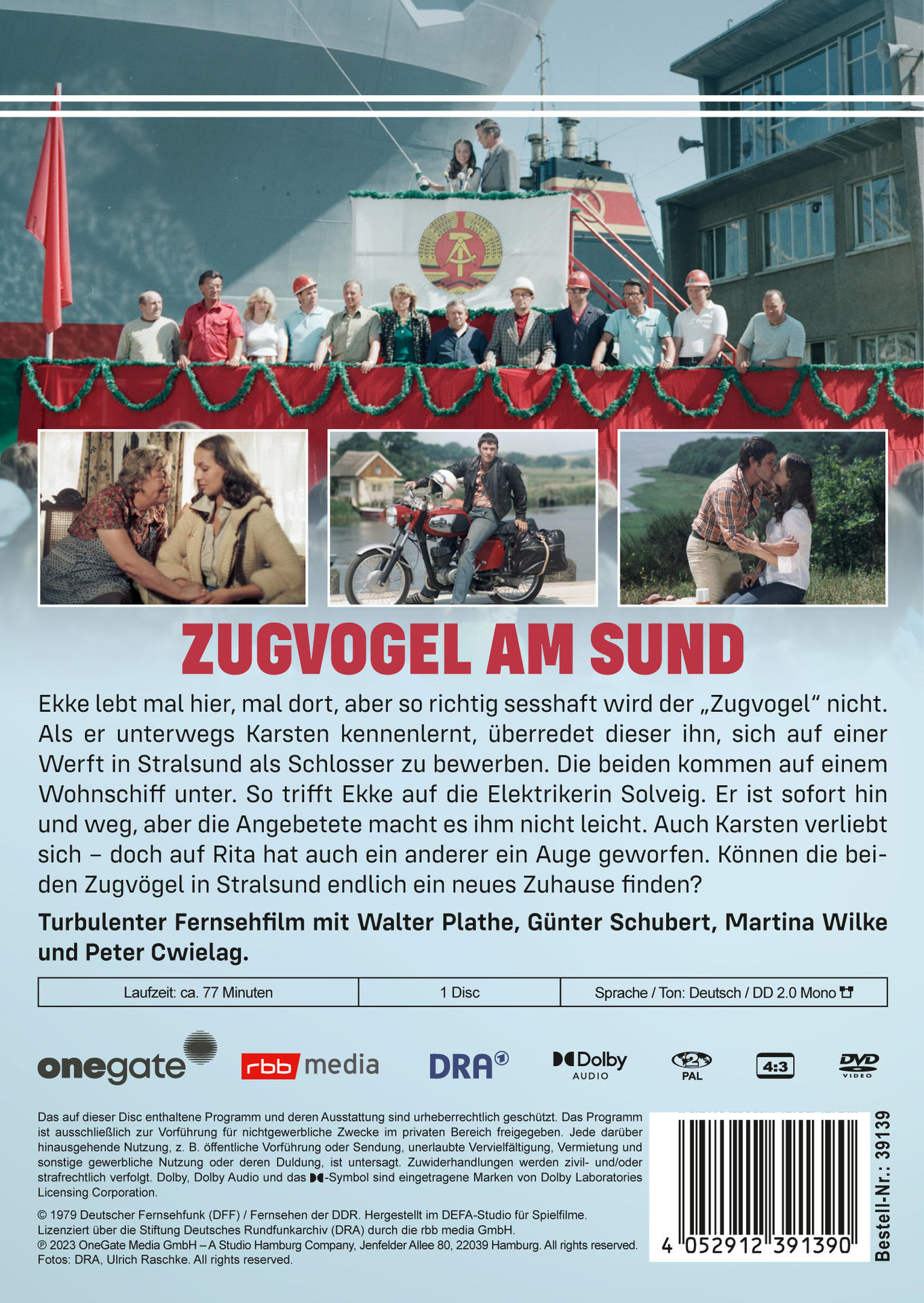 DVD-Hülle mit Filmcover. Menschen auf einem Boot und küssendes Paar.