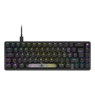 CORSAIR K65 PRO MINI RGB - Gaming Tastatur, Kabelgebunden, QWERTZ, 65%, Opto-Mechanical, Corsair OPX RGB, Schwarz