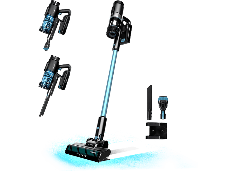 Aspirador escoba - Cecotec Conga Rockstar 1500 Ray Jalisco, 215 W, 12 kPa, 60 min, Cepillo 500 ml, Negro